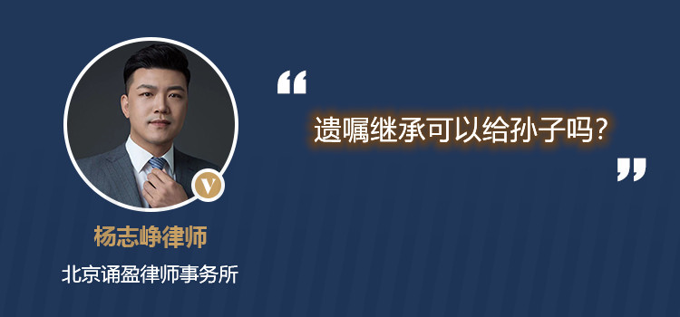 遗嘱继承可以给孙子吗